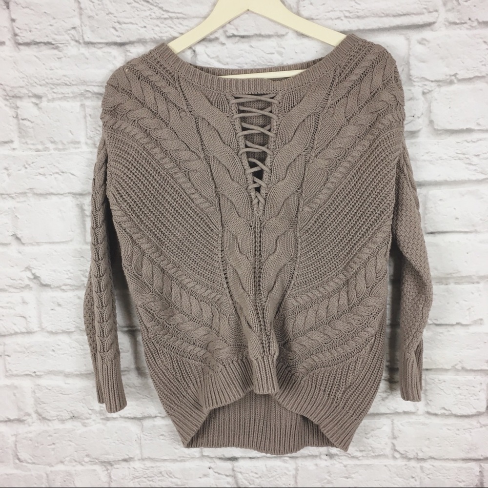 Express Maeve Lace Up Sweater